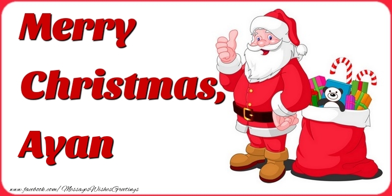 Greetings Cards for Christmas - Gift Box & Santa Claus | Merry Christmas, Ayan
