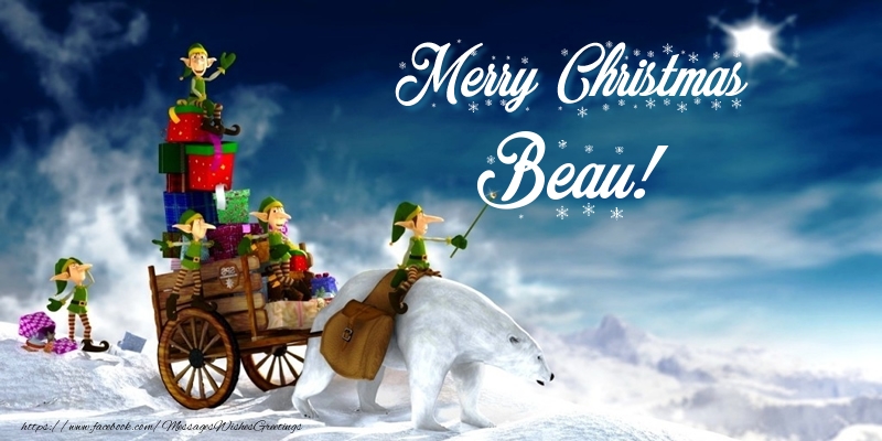 Greetings Cards for Christmas - Animation & Gift Box | Merry Christmas Beau!