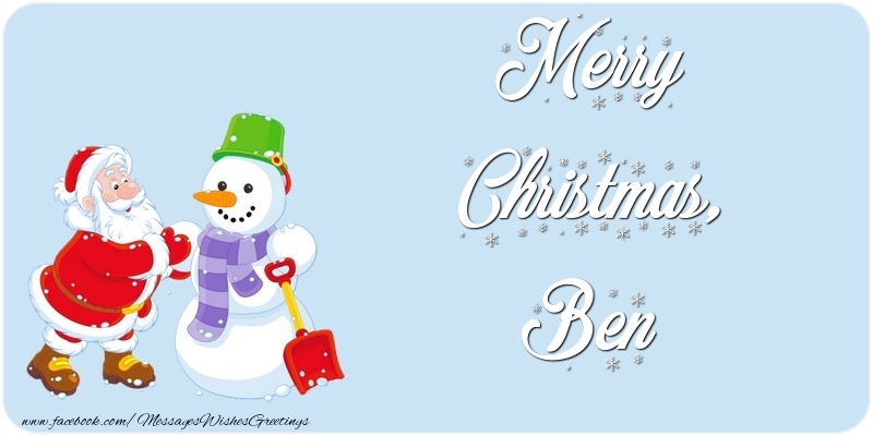 Greetings Cards for Christmas - Santa Claus & Snowman | Merry Christmas, Ben