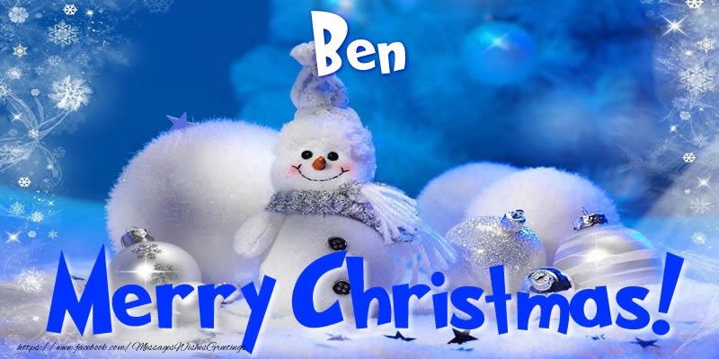 Greetings Cards for Christmas - Christmas Decoration & Snowman | Ben Merry Christmas!