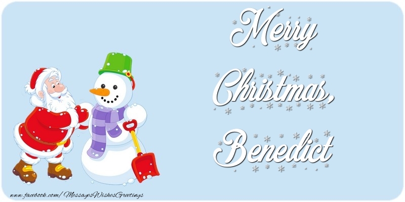 Greetings Cards for Christmas - Santa Claus & Snowman | Merry Christmas, Benedict