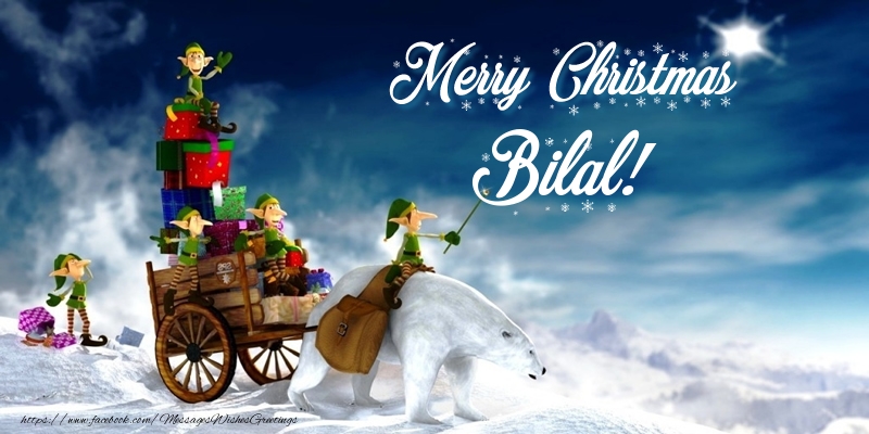Greetings Cards for Christmas - Animation & Gift Box | Merry Christmas Bilal!