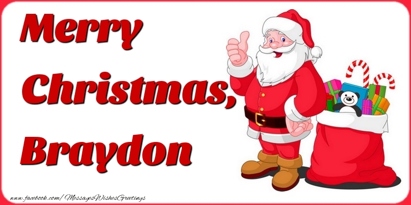 Greetings Cards for Christmas - Gift Box & Santa Claus | Merry Christmas, Braydon