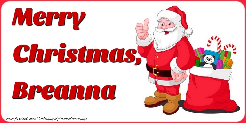 Greetings Cards for Christmas - Gift Box & Santa Claus | Merry Christmas, Breanna
