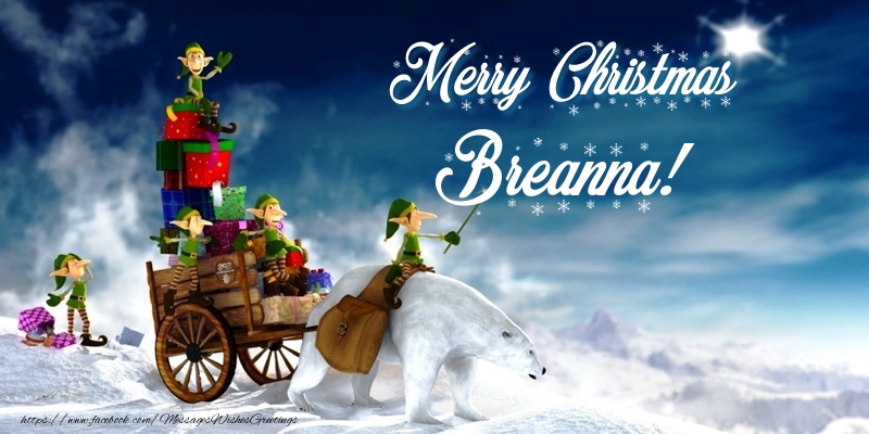 Greetings Cards for Christmas - Animation & Gift Box | Merry Christmas Breanna!