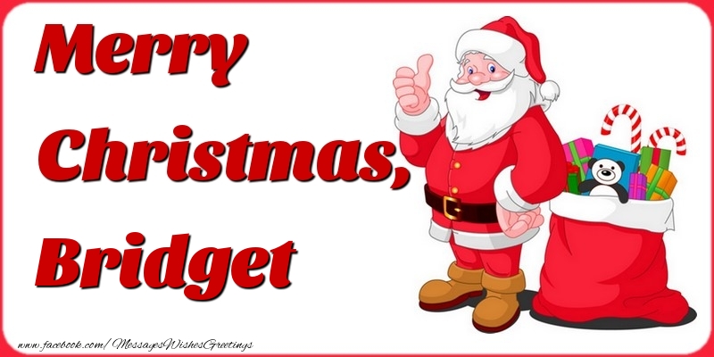Greetings Cards for Christmas - Gift Box & Santa Claus | Merry Christmas, Bridget