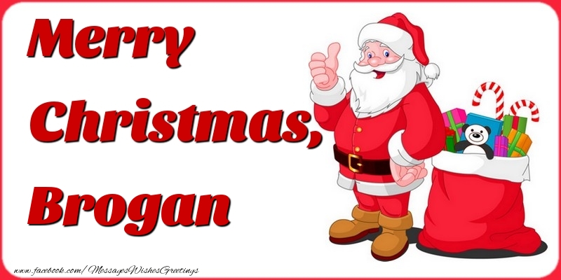 Greetings Cards for Christmas - Gift Box & Santa Claus | Merry Christmas, Brogan