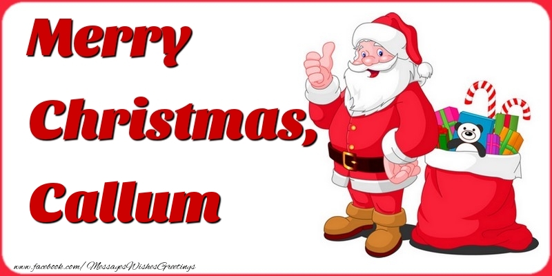 Greetings Cards for Christmas - Gift Box & Santa Claus | Merry Christmas, Callum