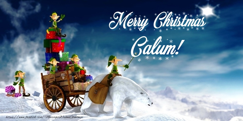 Greetings Cards for Christmas - Animation & Gift Box | Merry Christmas Calum!