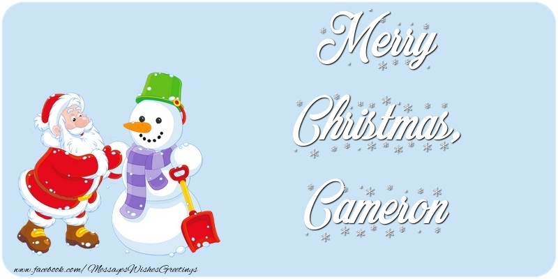 Greetings Cards for Christmas - Santa Claus & Snowman | Merry Christmas, Cameron