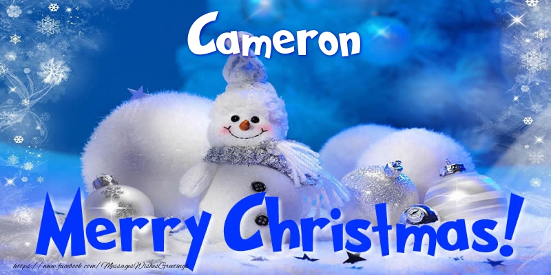 Greetings Cards for Christmas - Christmas Decoration & Snowman | Cameron Merry Christmas!