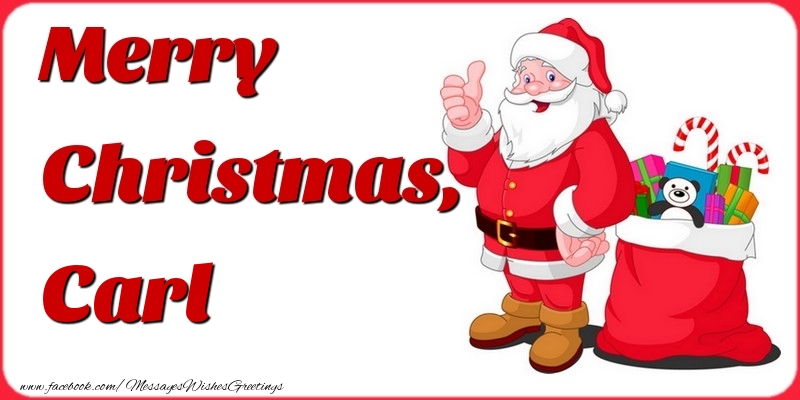Greetings Cards for Christmas - Gift Box & Santa Claus | Merry Christmas, Carl