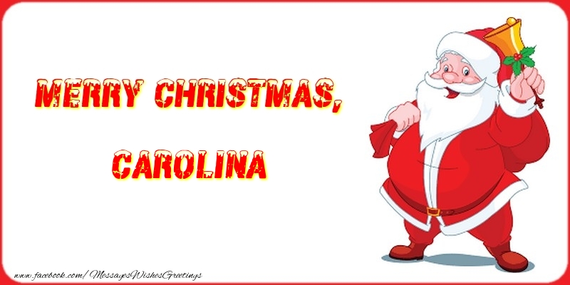 Greetings Cards for Christmas - Merry Christmas, Carolina