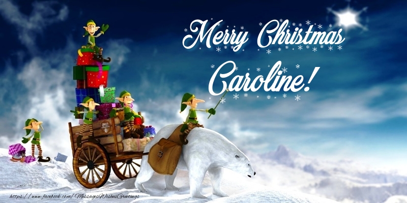 Greetings Cards for Christmas - Animation & Gift Box | Merry Christmas Caroline!