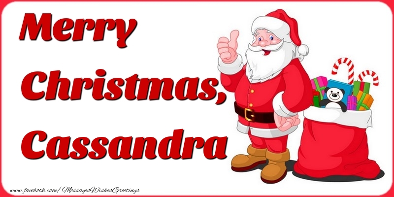 Greetings Cards for Christmas - Gift Box & Santa Claus | Merry Christmas, Cassandra