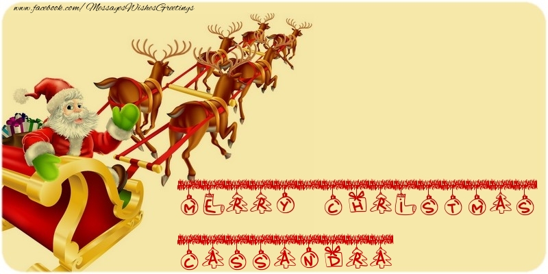 Greetings Cards for Christmas - MERRY CHRISTMAS Cassandra