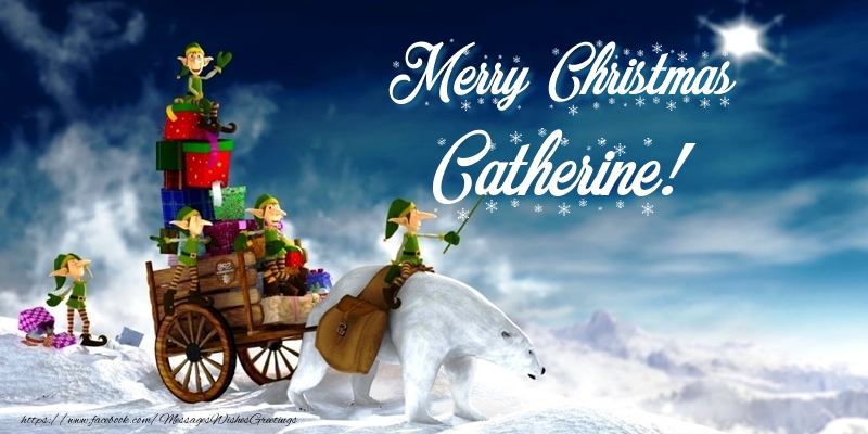 Greetings Cards for Christmas - Animation & Gift Box | Merry Christmas Catherine!