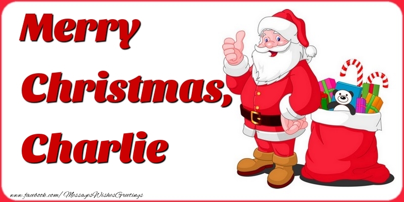 Greetings Cards for Christmas - Gift Box & Santa Claus | Merry Christmas, Charlie