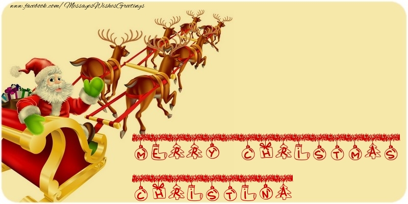 Greetings Cards for Christmas - MERRY CHRISTMAS Christina