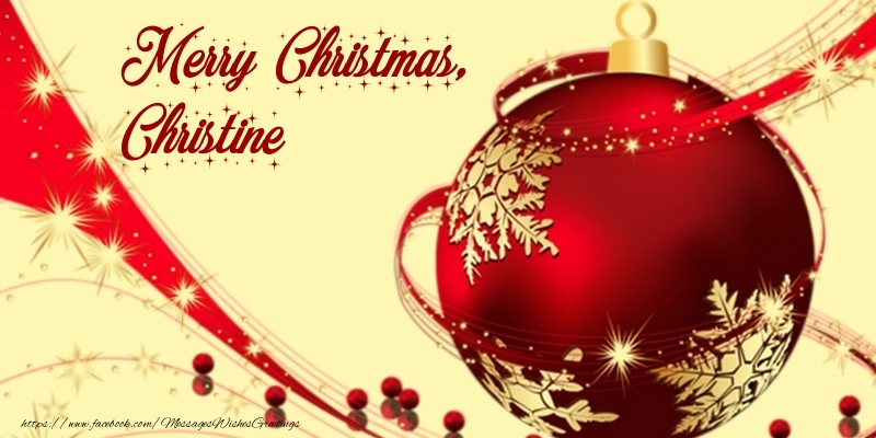 Greetings Cards for Christmas - Merry Christmas, Christine