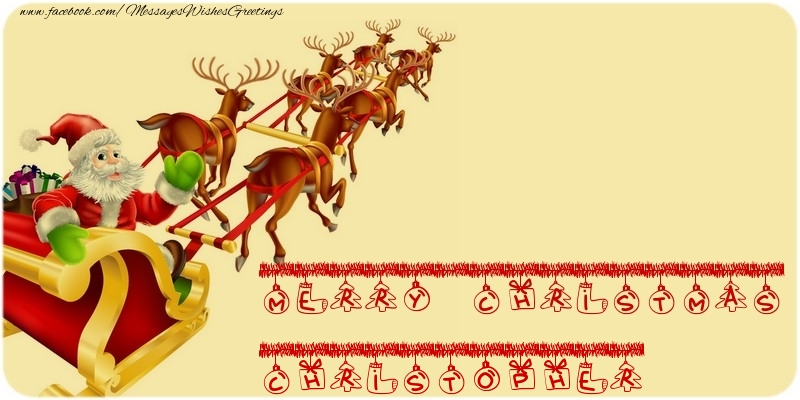 Greetings Cards for Christmas - MERRY CHRISTMAS Christopher
