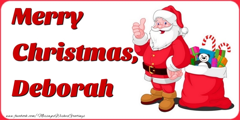 Greetings Cards for Christmas - Gift Box & Santa Claus | Merry Christmas, Deborah