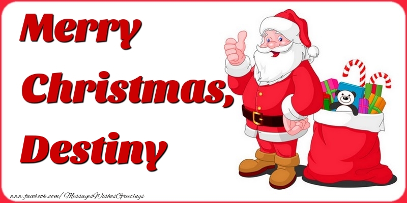 Greetings Cards for Christmas - Gift Box & Santa Claus | Merry Christmas, Destiny