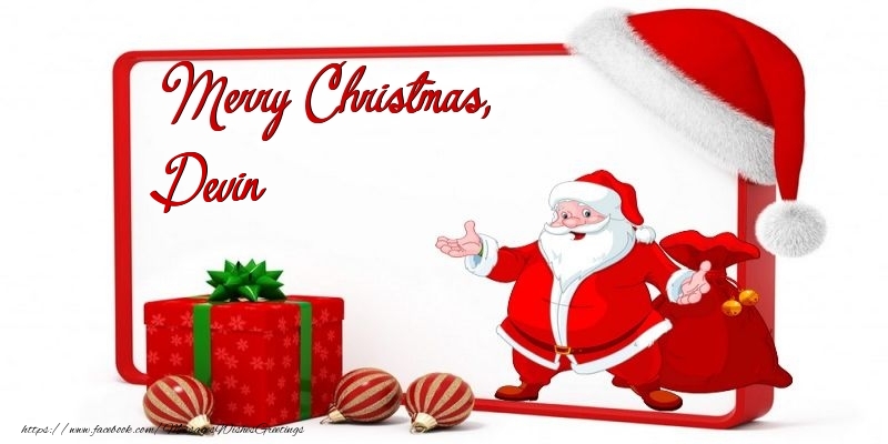 Greetings Cards for Christmas - Christmas Decoration & Gift Box & Santa Claus | Merry Christmas, Devin
