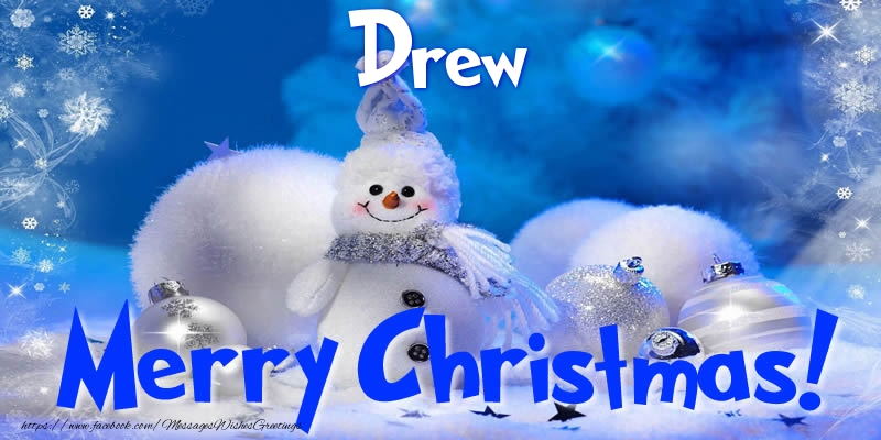 Greetings Cards for Christmas - Christmas Decoration & Snowman | Drew Merry Christmas!