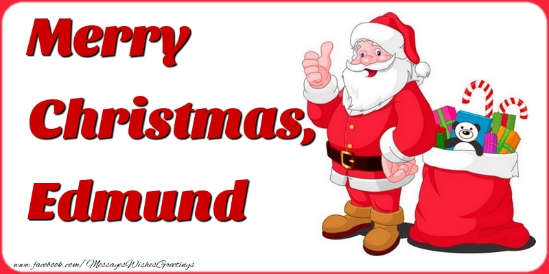 Greetings Cards for Christmas - Gift Box & Santa Claus | Merry Christmas, Edmund