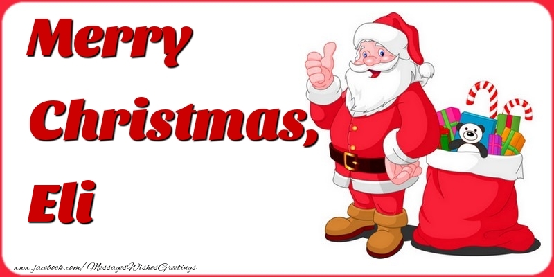 Greetings Cards for Christmas - Gift Box & Santa Claus | Merry Christmas, Eli