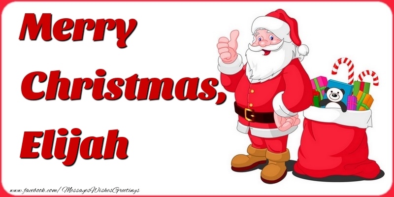 Greetings Cards for Christmas - Gift Box & Santa Claus | Merry Christmas, Elijah