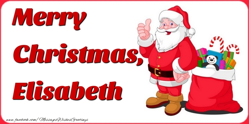 Greetings Cards for Christmas - Gift Box & Santa Claus | Merry Christmas, Elisabeth