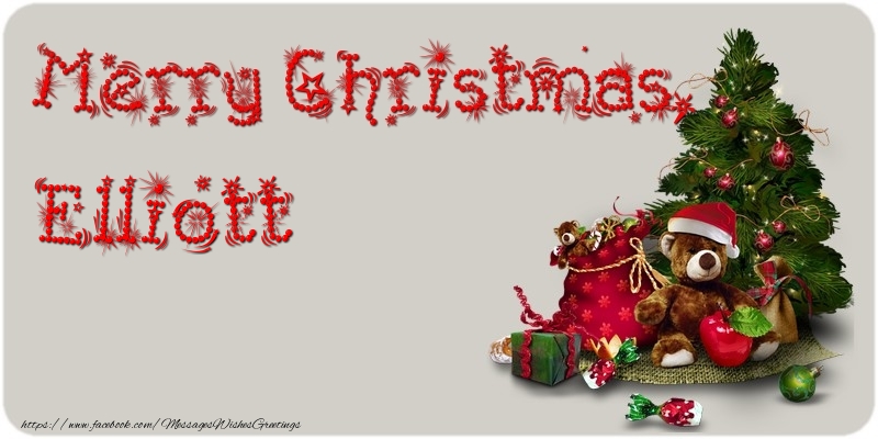 Greetings Cards for Christmas - Animation & Christmas Tree & Gift Box | Merry Christmas, Elliott