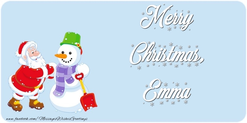 Greetings Cards for Christmas - Santa Claus & Snowman | Merry Christmas, Emma