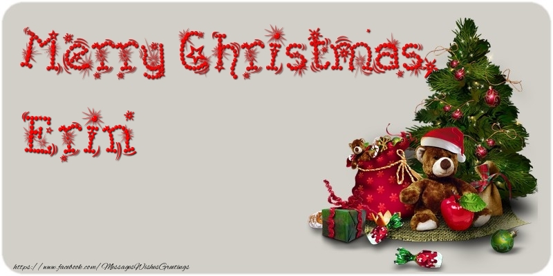 Greetings Cards for Christmas - Animation & Christmas Tree & Gift Box | Merry Christmas, Erin