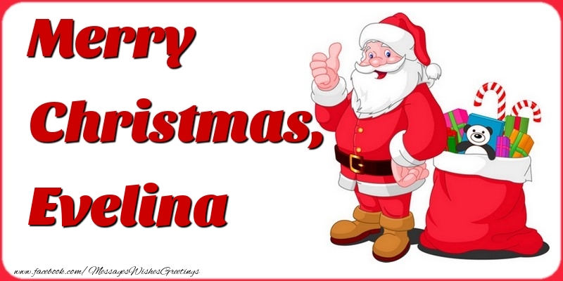 Greetings Cards for Christmas - Gift Box & Santa Claus | Merry Christmas, Evelina