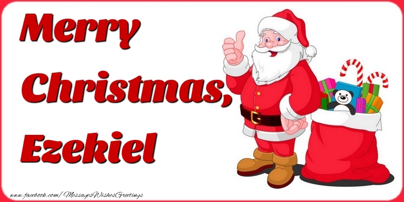Greetings Cards for Christmas - Gift Box & Santa Claus | Merry Christmas, Ezekiel
