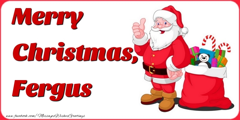 Greetings Cards for Christmas - Gift Box & Santa Claus | Merry Christmas, Fergus
