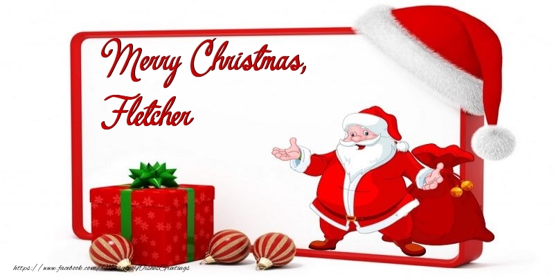 Greetings Cards for Christmas - Christmas Decoration & Gift Box & Santa Claus | Merry Christmas, Fletcher