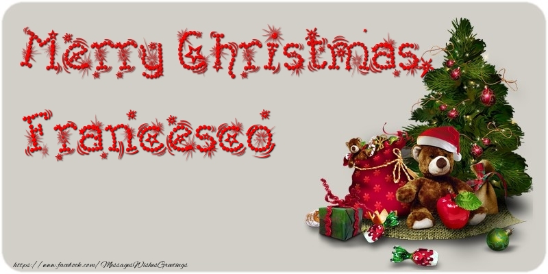 Greetings Cards for Christmas - Animation & Christmas Tree & Gift Box | Merry Christmas, Francesco
