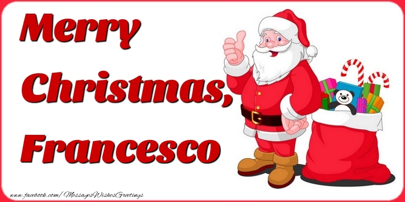 Greetings Cards for Christmas - Gift Box & Santa Claus | Merry Christmas, Francesco