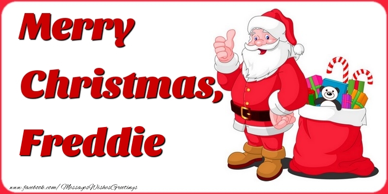 Greetings Cards for Christmas - Gift Box & Santa Claus | Merry Christmas, Freddie