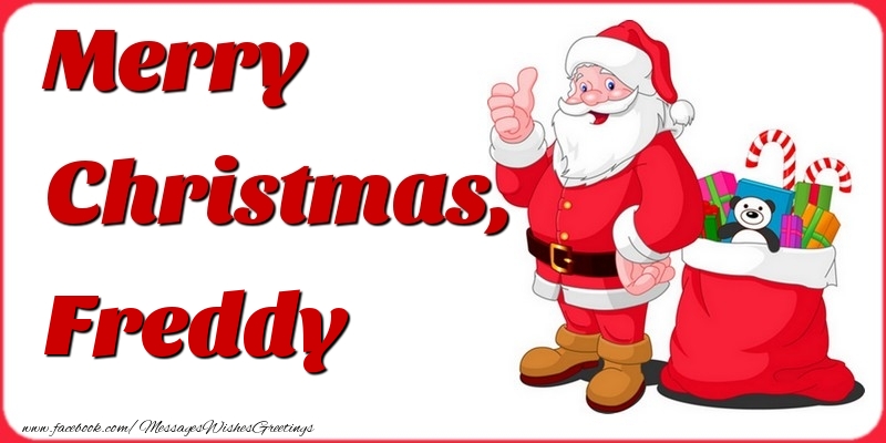 Greetings Cards for Christmas - Gift Box & Santa Claus | Merry Christmas, Freddy