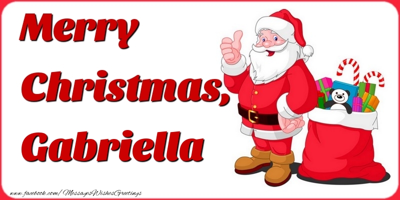 Greetings Cards for Christmas - Gift Box & Santa Claus | Merry Christmas, Gabriella