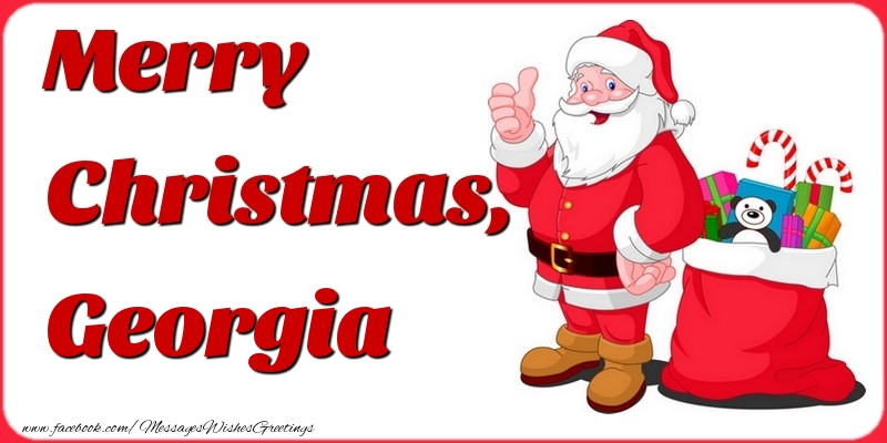 Greetings Cards for Christmas - Gift Box & Santa Claus | Merry Christmas, Georgia