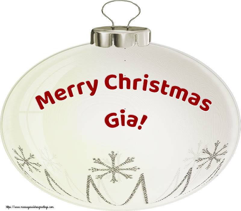 Greetings Cards for Christmas - Merry Christmas Gia!