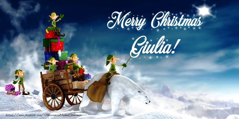 Greetings Cards for Christmas - Animation & Gift Box | Merry Christmas Giulia!