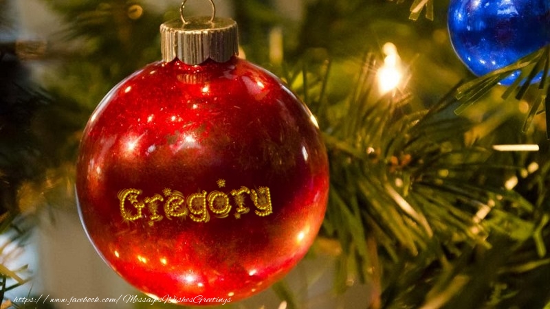 Greetings Cards for Christmas - Your name on christmass globe Gregory