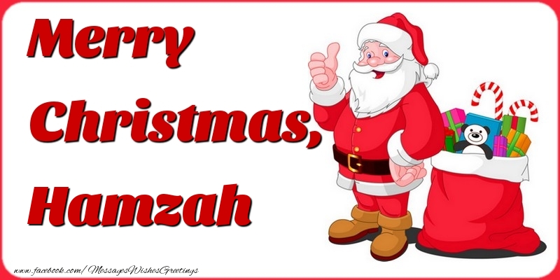Greetings Cards for Christmas - Gift Box & Santa Claus | Merry Christmas, Hamzah
